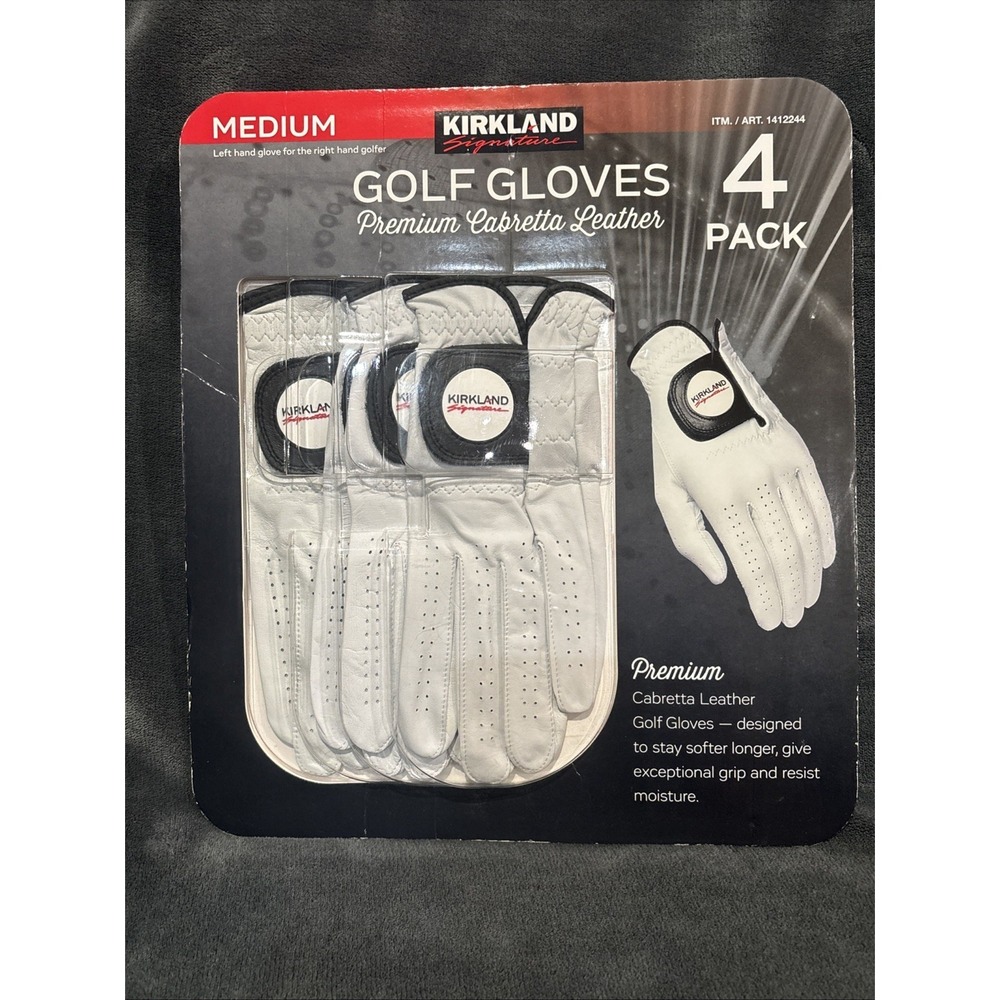 Kirkland Signature Golf Gloves Premium Cabretta Leather, Medium Left Hand New‎
